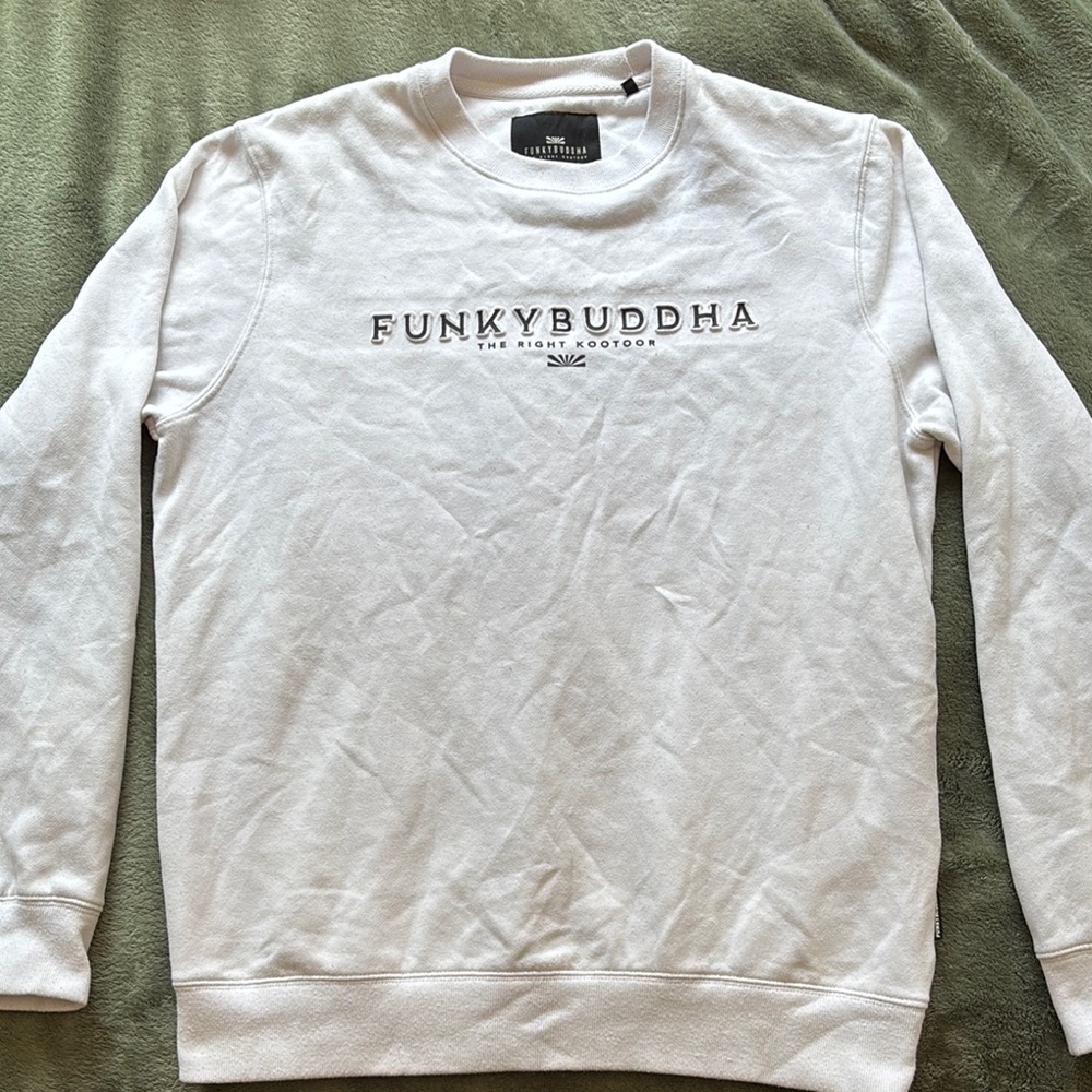 White Crewneck Sweater Soft Cotton-Blend